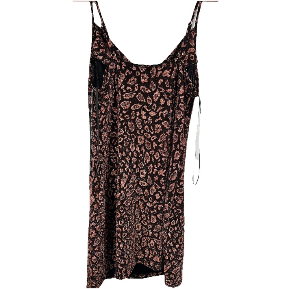 Forever 21 Plus 0X Leopard Slip Dress Metallic Copper Grunge Party Clubwear Y2K - Picture 6 of 11